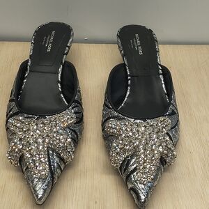 Michael Kors Collection Calista Metallic Floral Jacquard Size 7.5